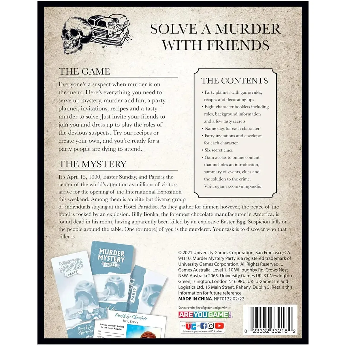Murder Mystery Party: Death by Chocolate - Role-Playing Party Board Game for Adults (6-8 Players, Age 18+) - University Games - Image 3