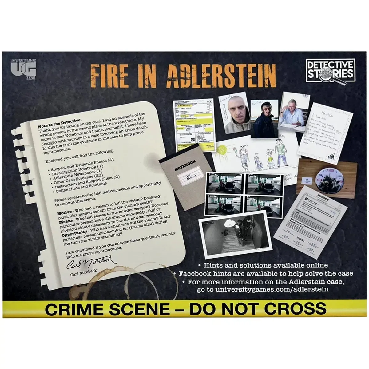 Murder Mystery Party: Fire in Alderstein - Puzzle Crime Board Game for Family and Adults (1+ Players, Age 14+) - University Games - Image 3