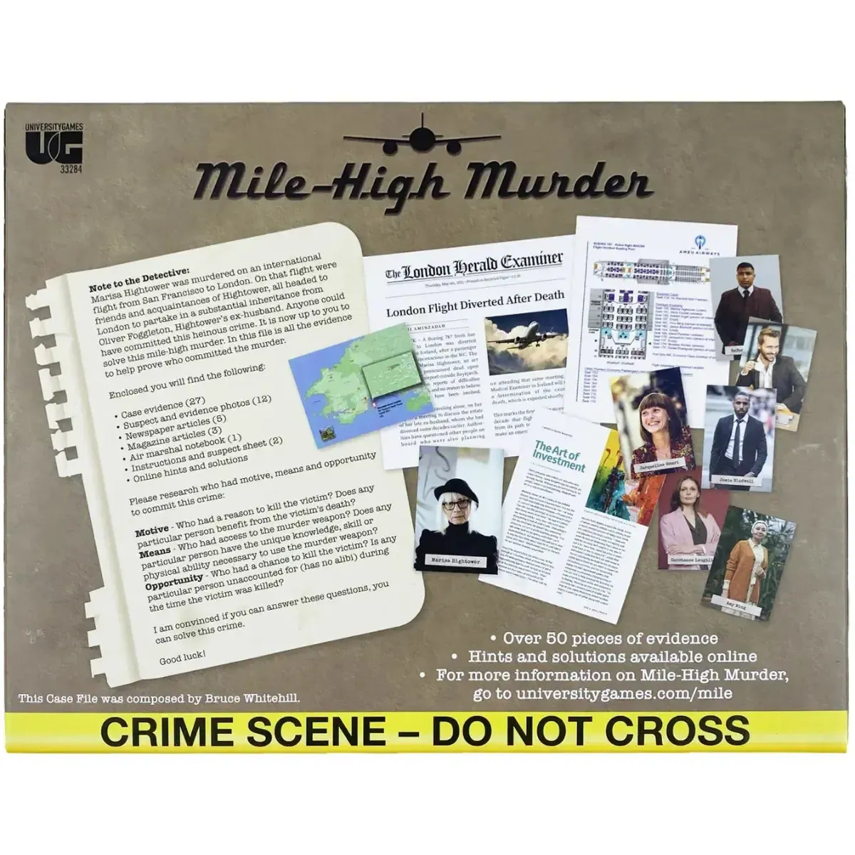 Murder Mystery Party: Mile-High Murder - Puzzle Crime Board Game for Family, and Adults (1+ Players, Ages 14+) - University Games - Image 3