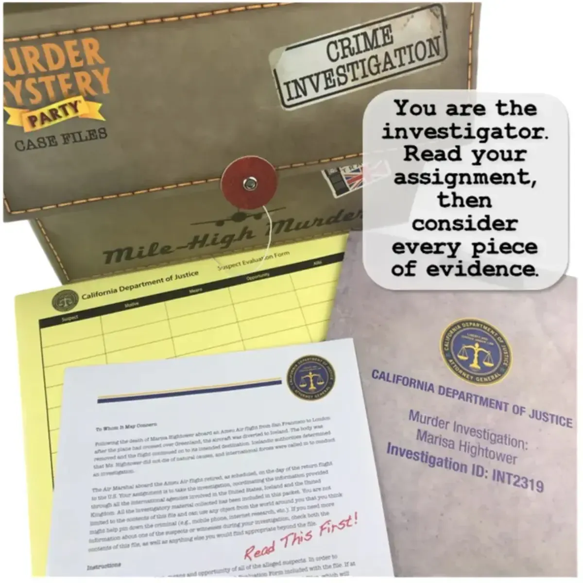 Murder Mystery Party: Mile-High Murder - Puzzle Crime Board Game for Family, and Adults (1+ Players, Ages 14+) - University Games - Image 7