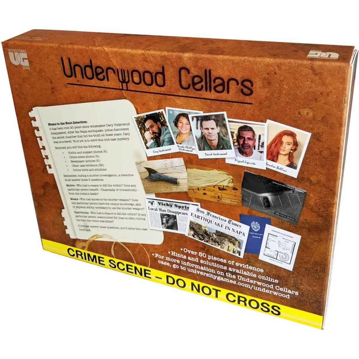 Murder Mystery Party: Underwood Cellars - Puzzle Mystery Board Game for Family and Adults (1+ Players, Age 14+) - University Games - Image 3