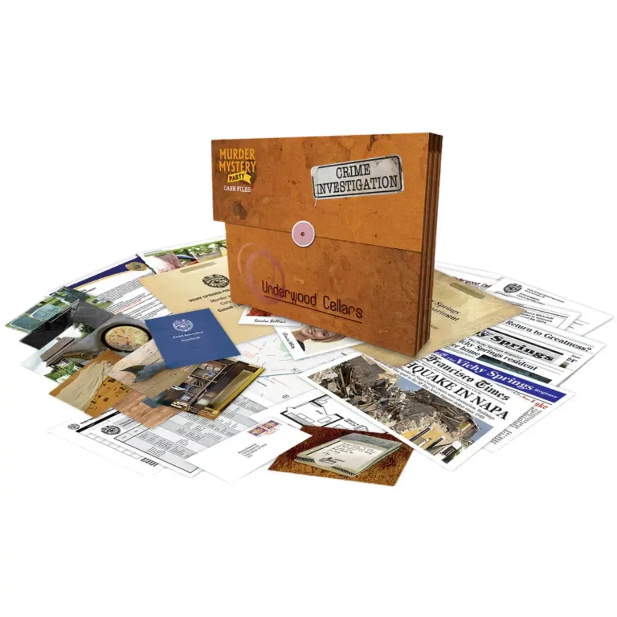 Murder Mystery Party: Underwood Cellars - Puzzle Mystery Board Game for Family and Adults (1+ Players, Age 14+) - University Games - Image 5