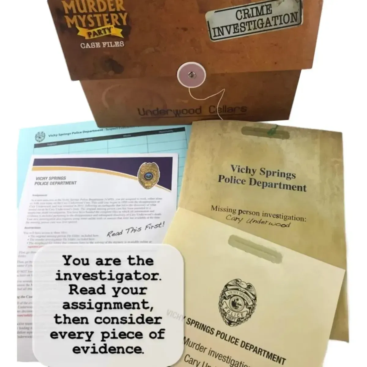 Murder Mystery Party: Underwood Cellars - Puzzle Mystery Board Game for Family and Adults (1+ Players, Age 14+) - University Games - Image 8
