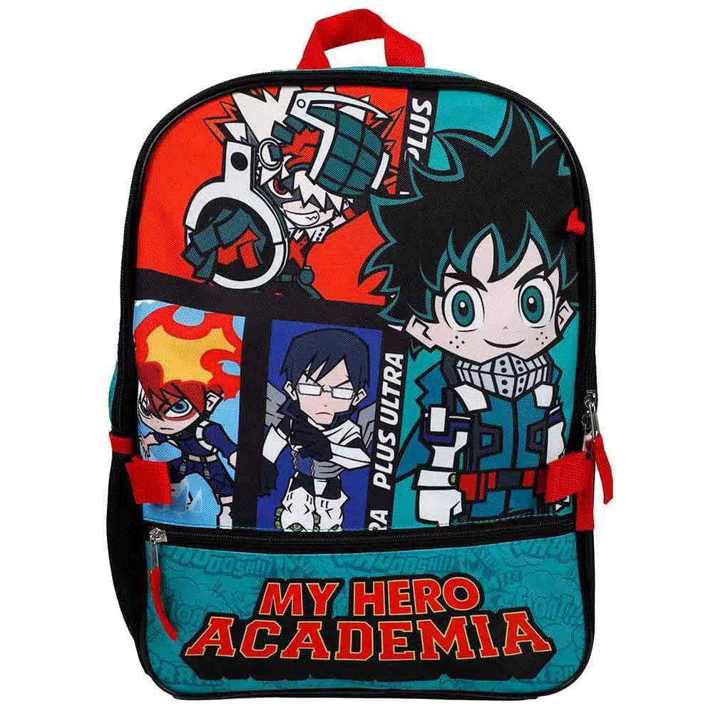 My Hero Academia - Chibi Plus Ultra 5-Piece Backpack Set - Bioworld - Backpack, Lunchbox, Utility Case, Keychain, Carabiner - Image 2