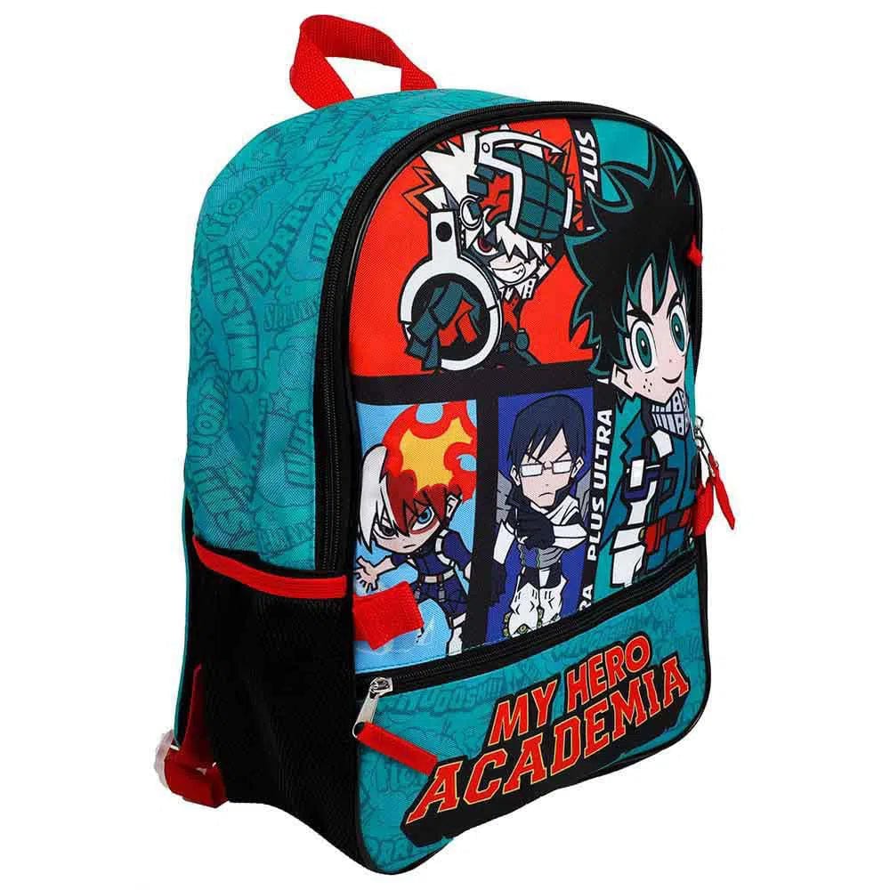 My Hero Academia - Chibi Plus Ultra 5-Piece Backpack Set - Bioworld - Backpack, Lunchbox, Utility Case, Keychain, Carabiner - Image 4