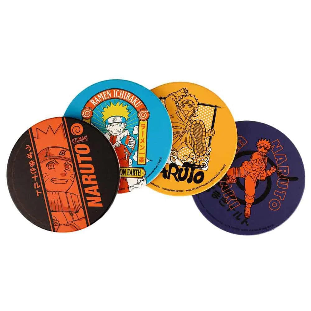 Naruto - 4-Piece Uzumaki Round Coasters Set (Ceramic) - Bioworld