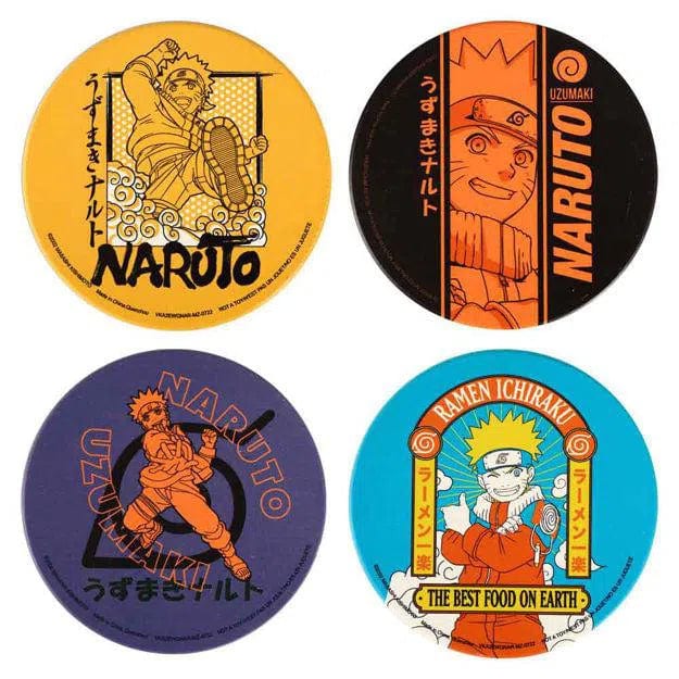 Naruto - 4-Piece Uzumaki Round Coasters Set (Ceramic) - Bioworld - Image 2