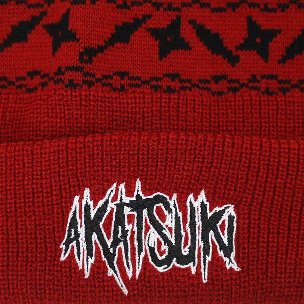Naruto - Akatsuki Red Cuff Beanie Hat (Embroidered) - Bioworld - Image 2
