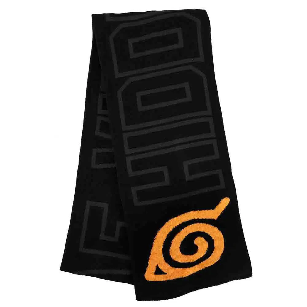 Naruto - Hidden Leaf Village Beanie Hat & Scarf Winter Set (Black & Orange) - Bioworld - Image 4