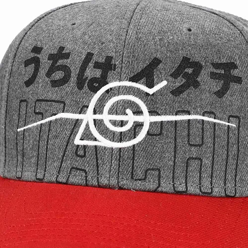 Naruto - Itachi Anti Leaf Village Snapback Hat (Gray / Red, Pre-Curved Bill) - Bioworld - Image 5