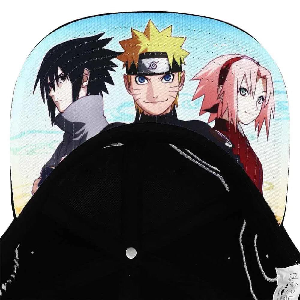 Naruto - Konoha Village Clan Symbols Snapback Hat (Black, Flat Bill) - Bioworld - Image 5