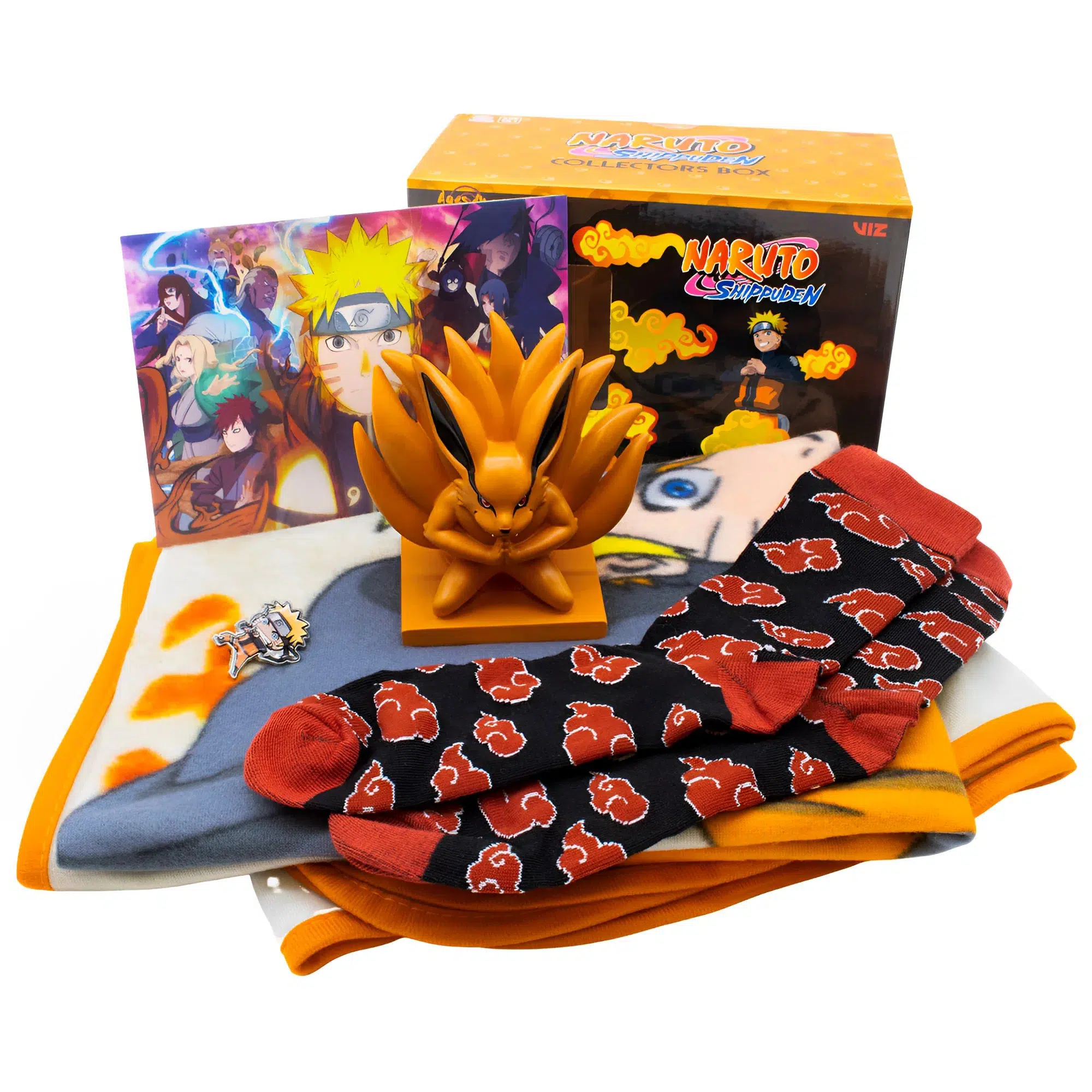 Naruto Shippuden - Collector's Gift Box Set - Culturefly - Throw Blanket, Crew Socks, Planter, Lenticular Art Print, Pin Badge - Image 2