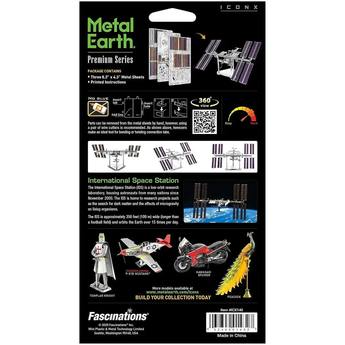 NASA - International Space Station [ISS] Figure Model Kit (1:565 Scale, Steel, Challenging Difficulty) - Fascinations - Metal Earth Premium Series - Image 3
