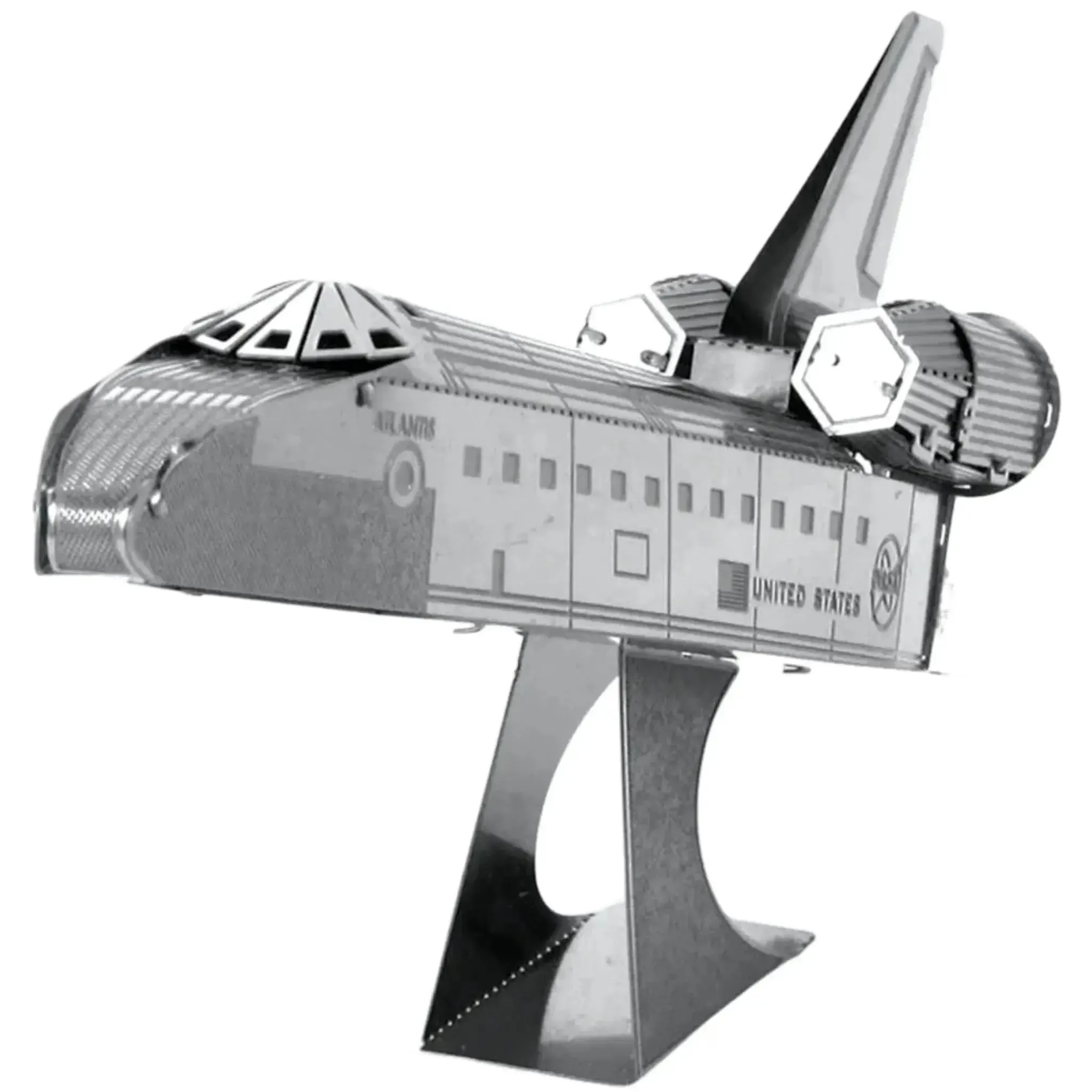 NASA - Space Shuttle Atlantis Spacecraft Figure Model Kit (Steel, Easy Difficulty) - Fascinations - Metal Earth Series - (2022) - Image 4