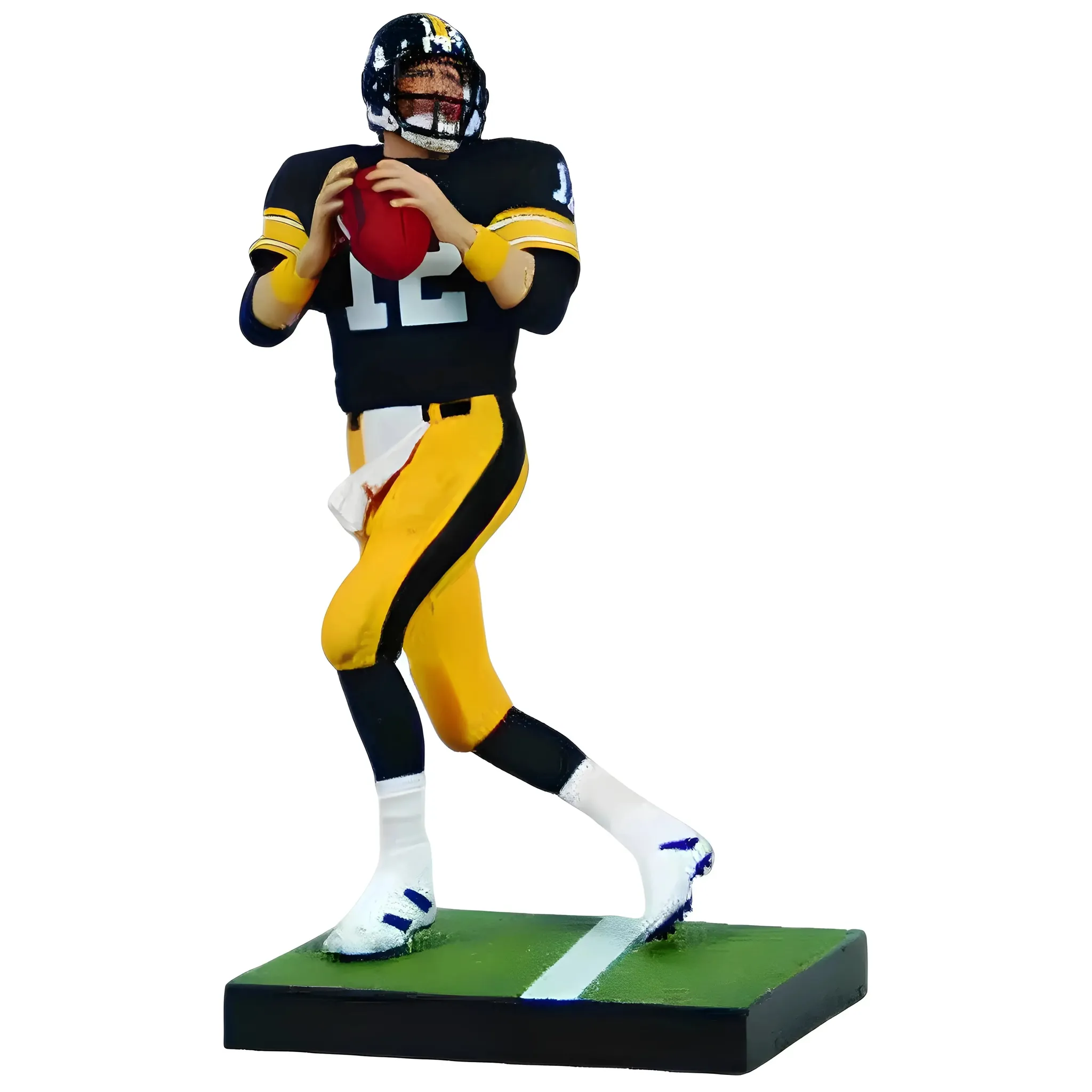 NFL [Pittsburgh Steelers] - Black Jersey Terry Bradshaw Quarterback Figure (6")- McFarlane Toys - NFL Series 26 (2011) - Image 2