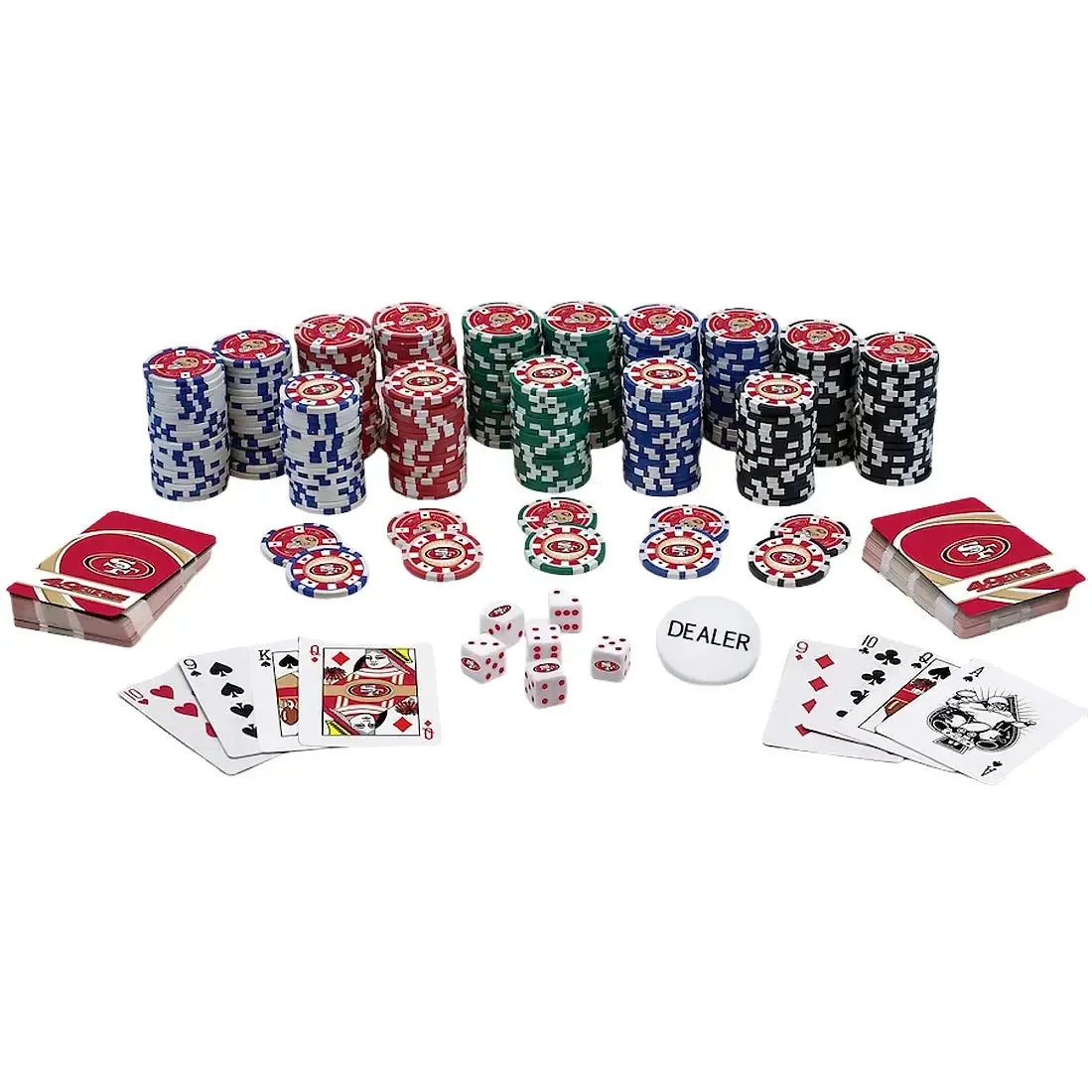 NFL: San Francisco 49ers - Aluminum Case with Poker Set (300 Poker Chips, Playing Cards, Dice) - Master Pieces - Image 2