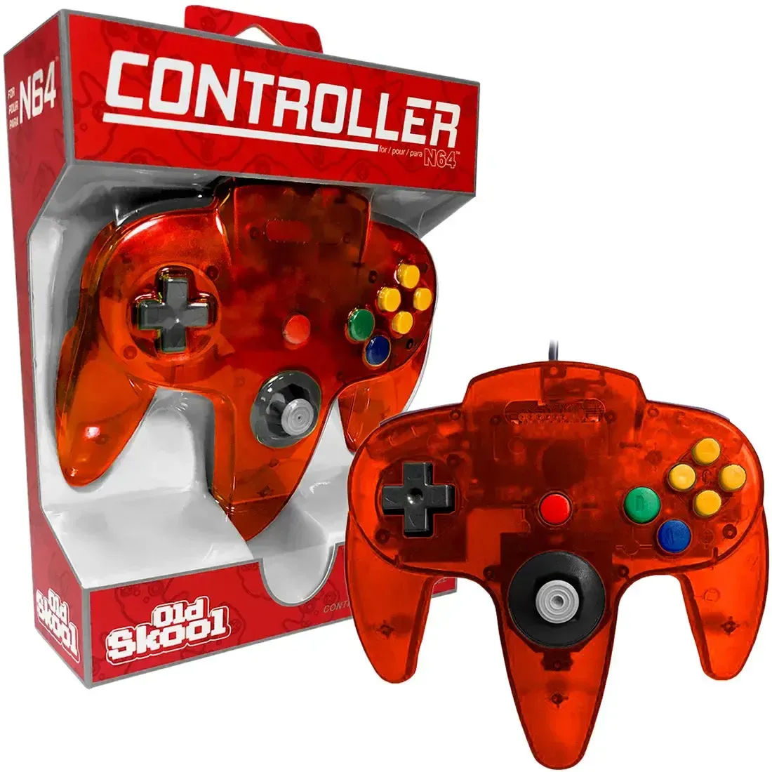 Nintendo 64 - Fire Orange Wired Controller (6' Cable) - Old Skool - Image 2