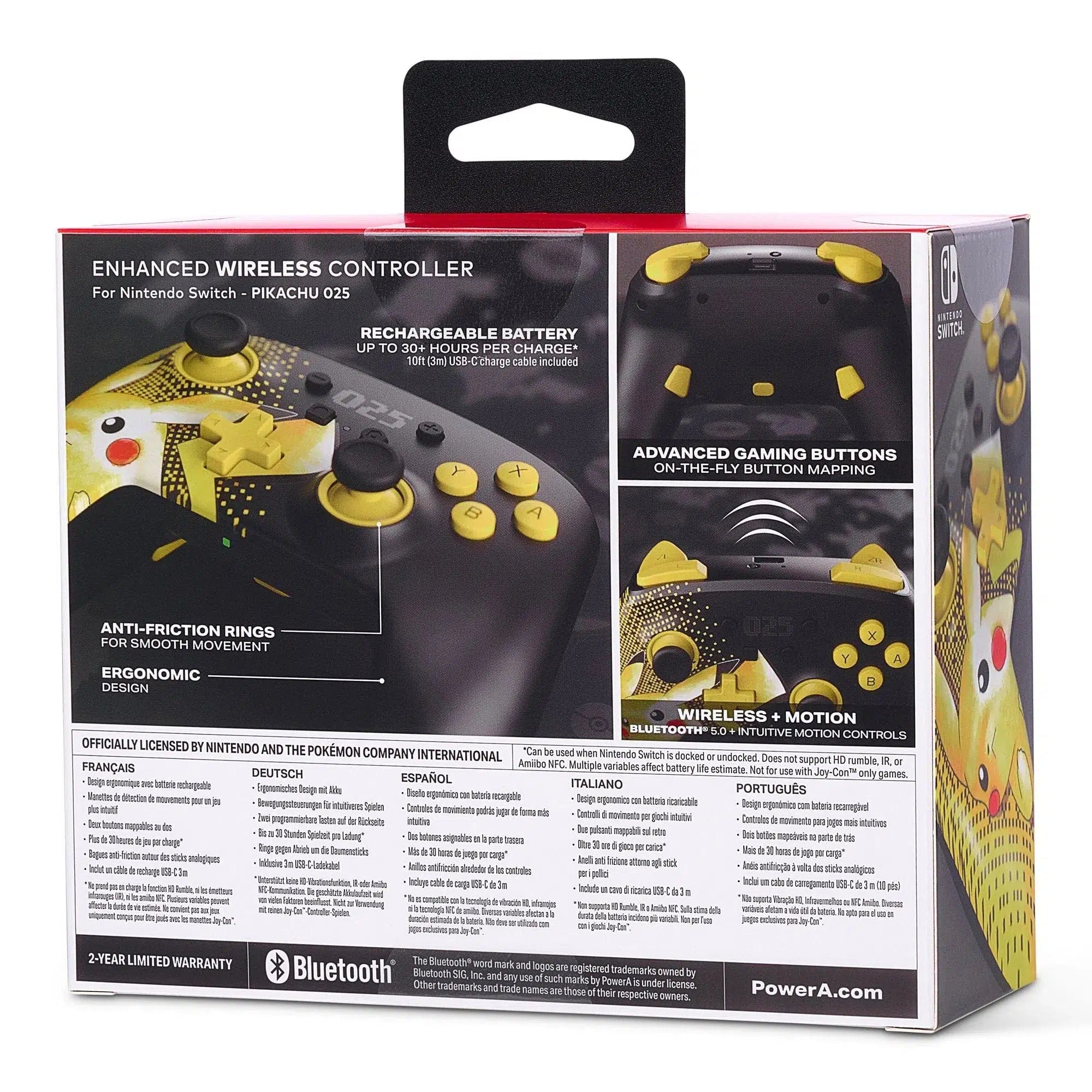 Nintendo Switch Controller (Pikachu 025 Version) - PowerA - Enhanced Wireless Controller - Image 12
