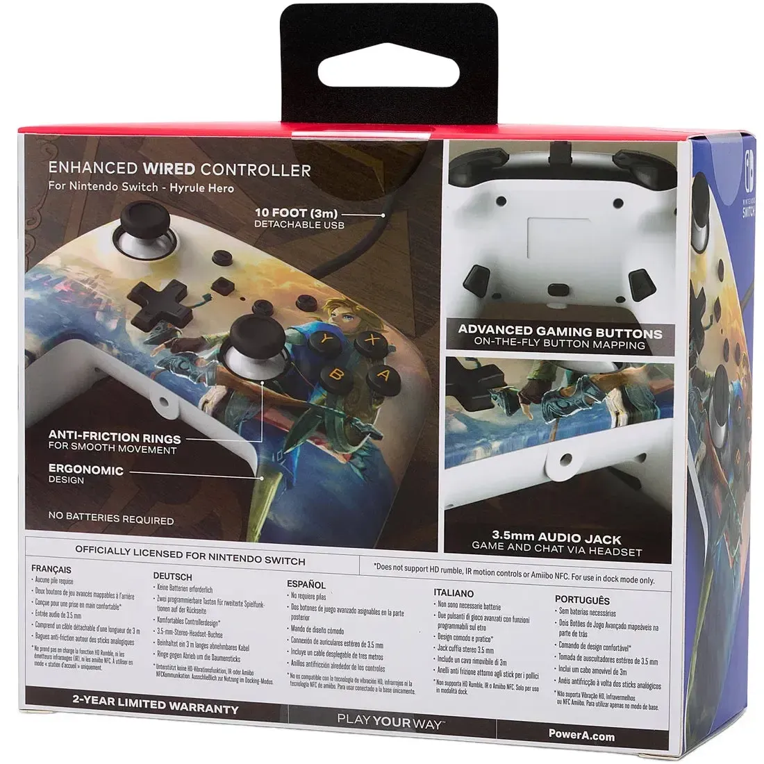 Nintendo Switch [The Legend of Zelda: Breath of the Wild] - Hyrule Hero Enhanced Wired Controller - PowerA - Image 3