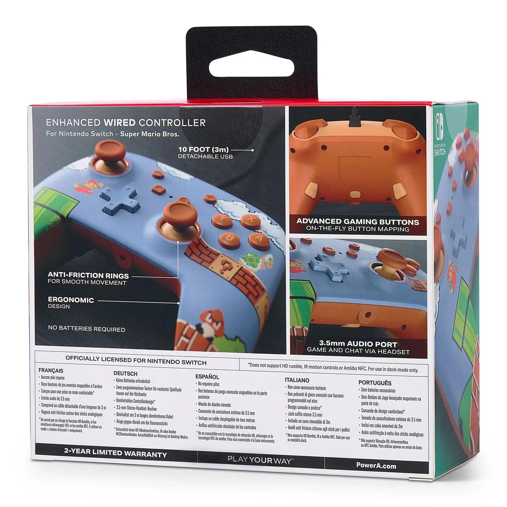 Nintendo Switch Wired Controller (Super Mario Bros. Version) - PowerA - Enhanced Edition - Image 12