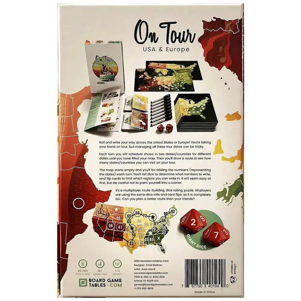 On Tour: USA & Europe - Dice-Based Travel Board Game for Family, Adults, and Children (1-8 Players, Ages 7+) - Allplay - Image 3