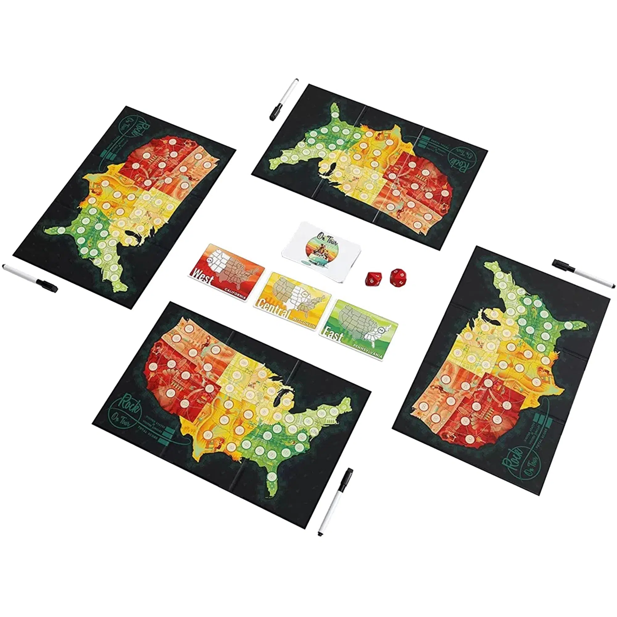 On Tour: USA & Europe - Dice-Based Travel Board Game for Family, Adults, and Children (1-8 Players, Ages 7+) - Allplay - Image 4