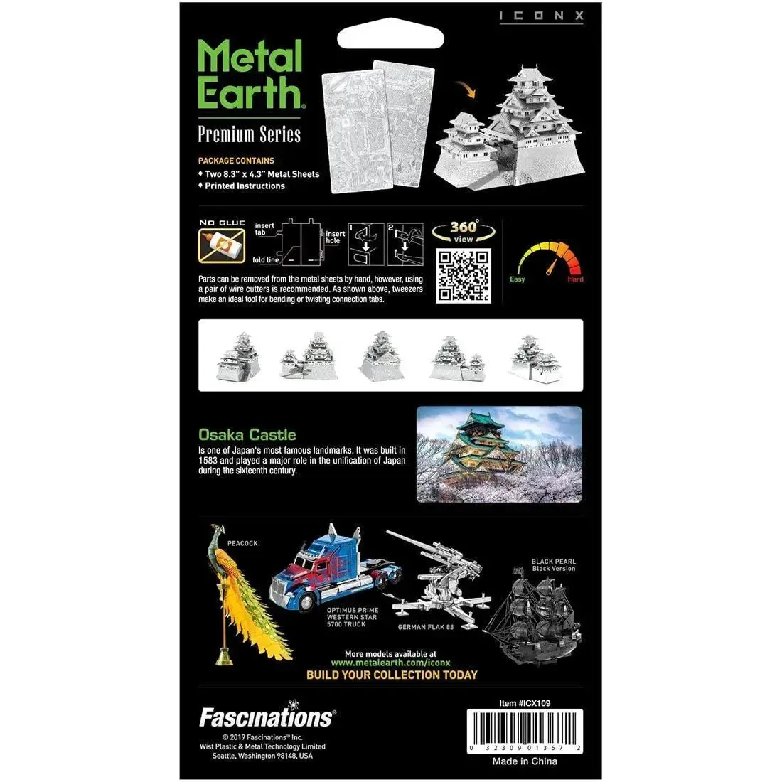 Osaka Castle Figure Model Kit (Steel, Challenging Difficulty) - Fascinations - Metal Earth Premium Series - Image 3