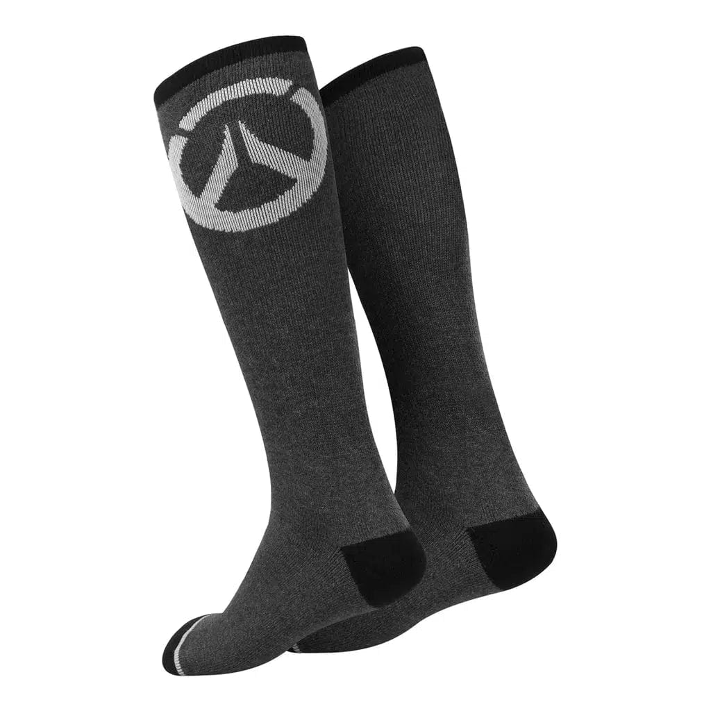 Overwatch - Logo Athletic Crew Socks (Gray / Black, Embroidered) - J!NX - Image 2
