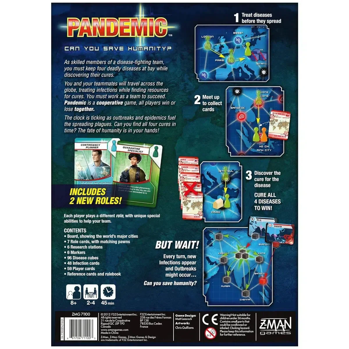 Pandemic - Cooperative Disease Board Game for Family, Adults, and Children (2-4 Players, Ages 8+) - Z-Man Games - Image 3