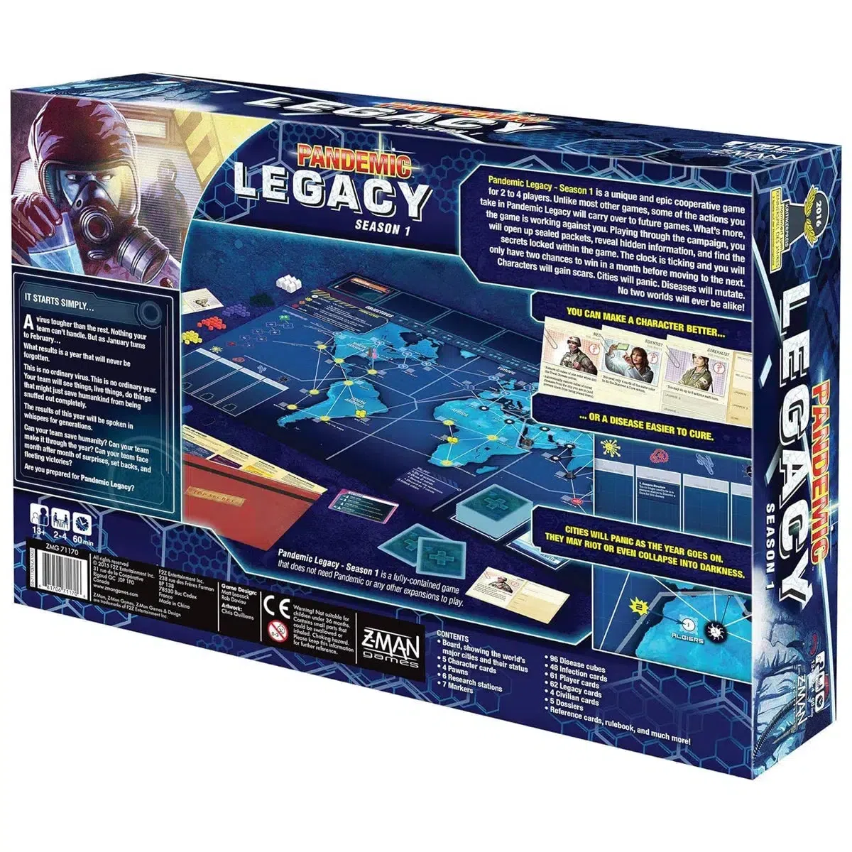 Pandemic: Legacy Season 1 (Blue Edition) - Cooperative Science Board Game for Family, and Adults (2-4 Players, Ages 13+) - Z-Man Games - Image 3