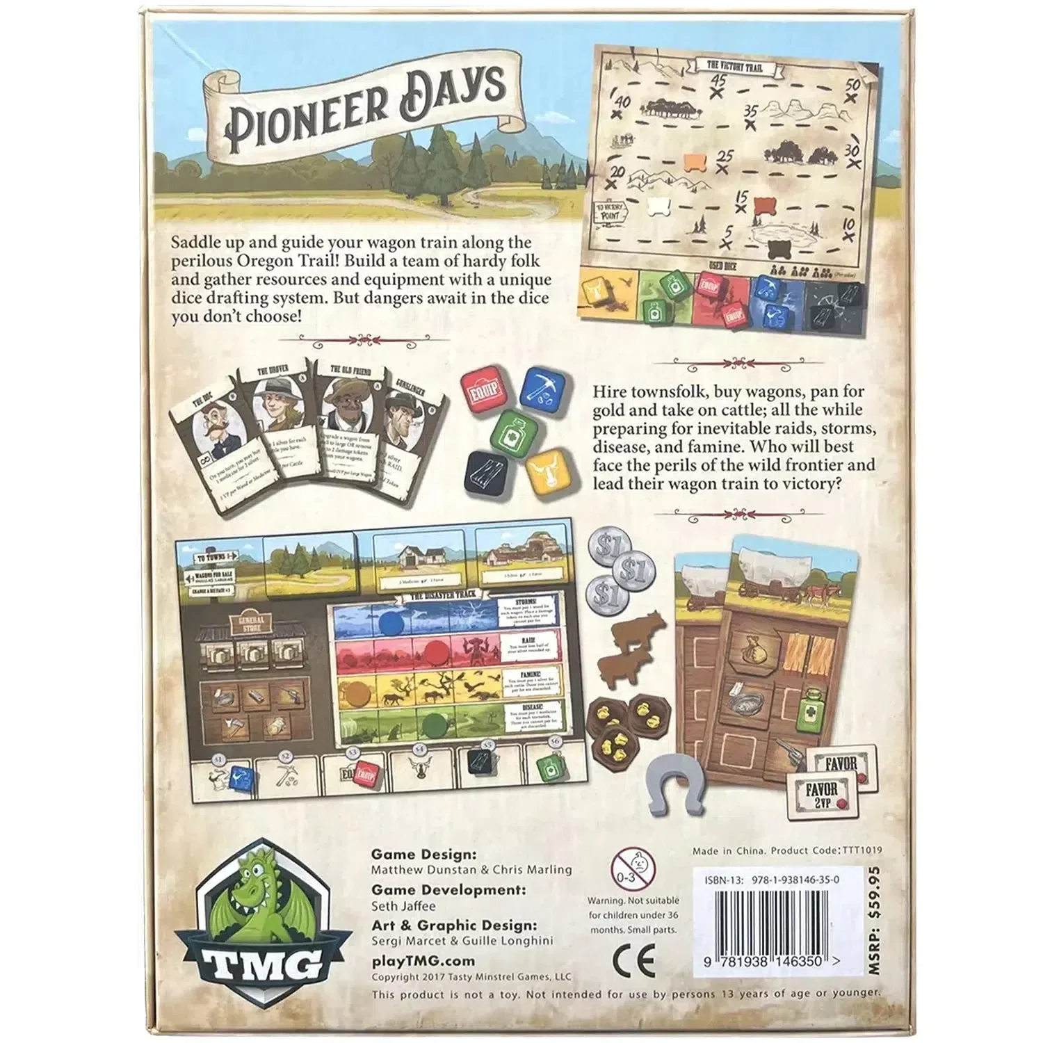 Pioneer Days - Dice-Based Civilization Board Game for Family, and Adults (2-4 Players, Ages 14+) - Tasty Minstrel Games - Image 3