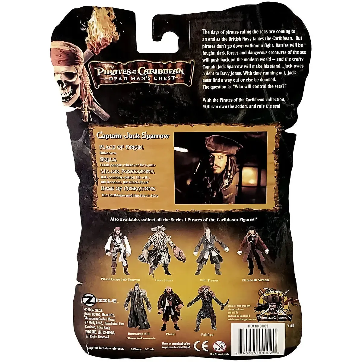 Pirates of The Caribbean: Dead Man's Chest - Captain Jack Sparrow Action Figure (3.75") - Zizzle - Image 2
