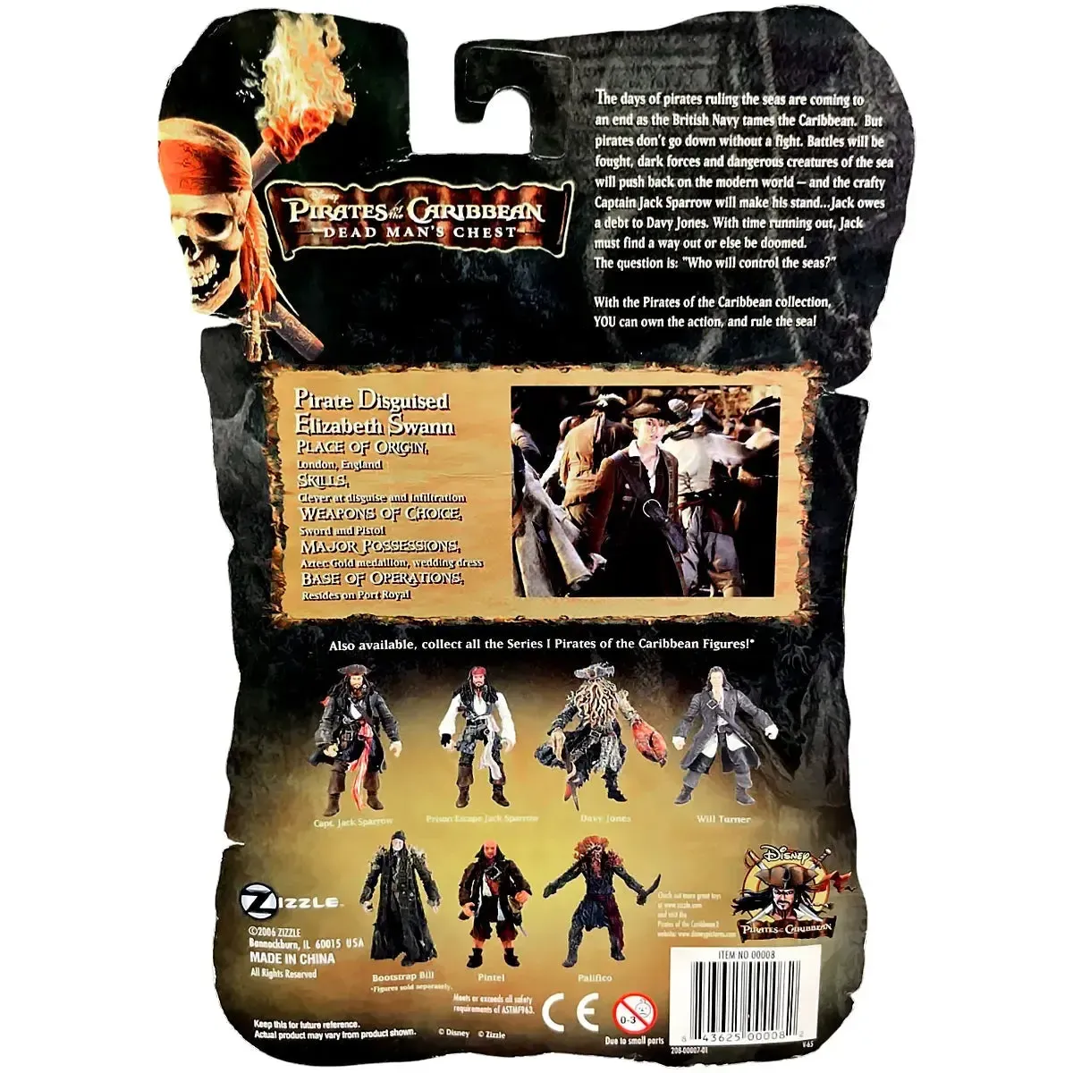 Pirates of the Caribbean: Dead Man's Chest - Pirate Disguised Elizabeth Swann Action Figure (3.75") - Zizzle - Series 1 - Image 3