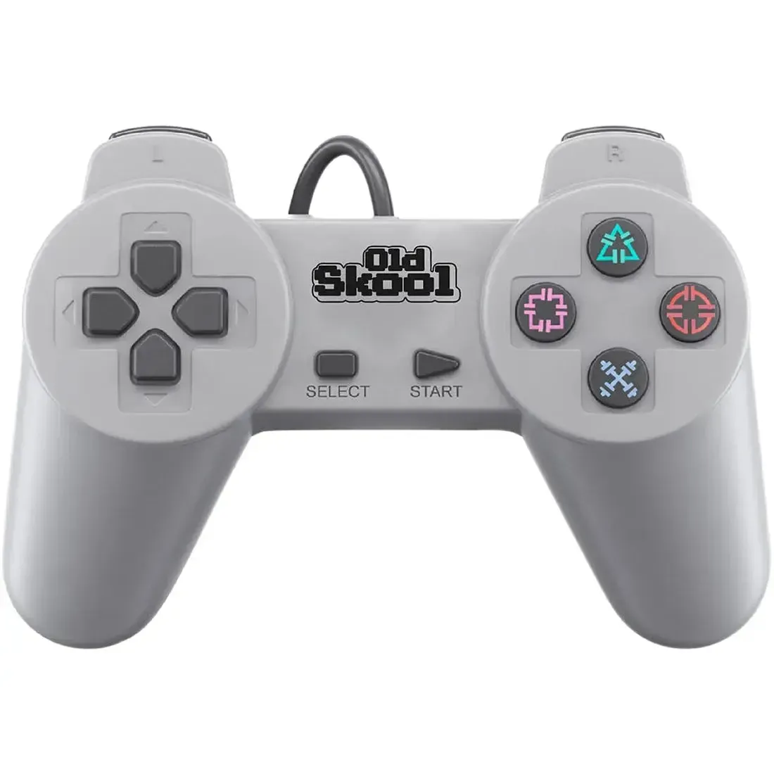 PlayStation 1 - Gray Wired Controller - Old Skool - Image 3