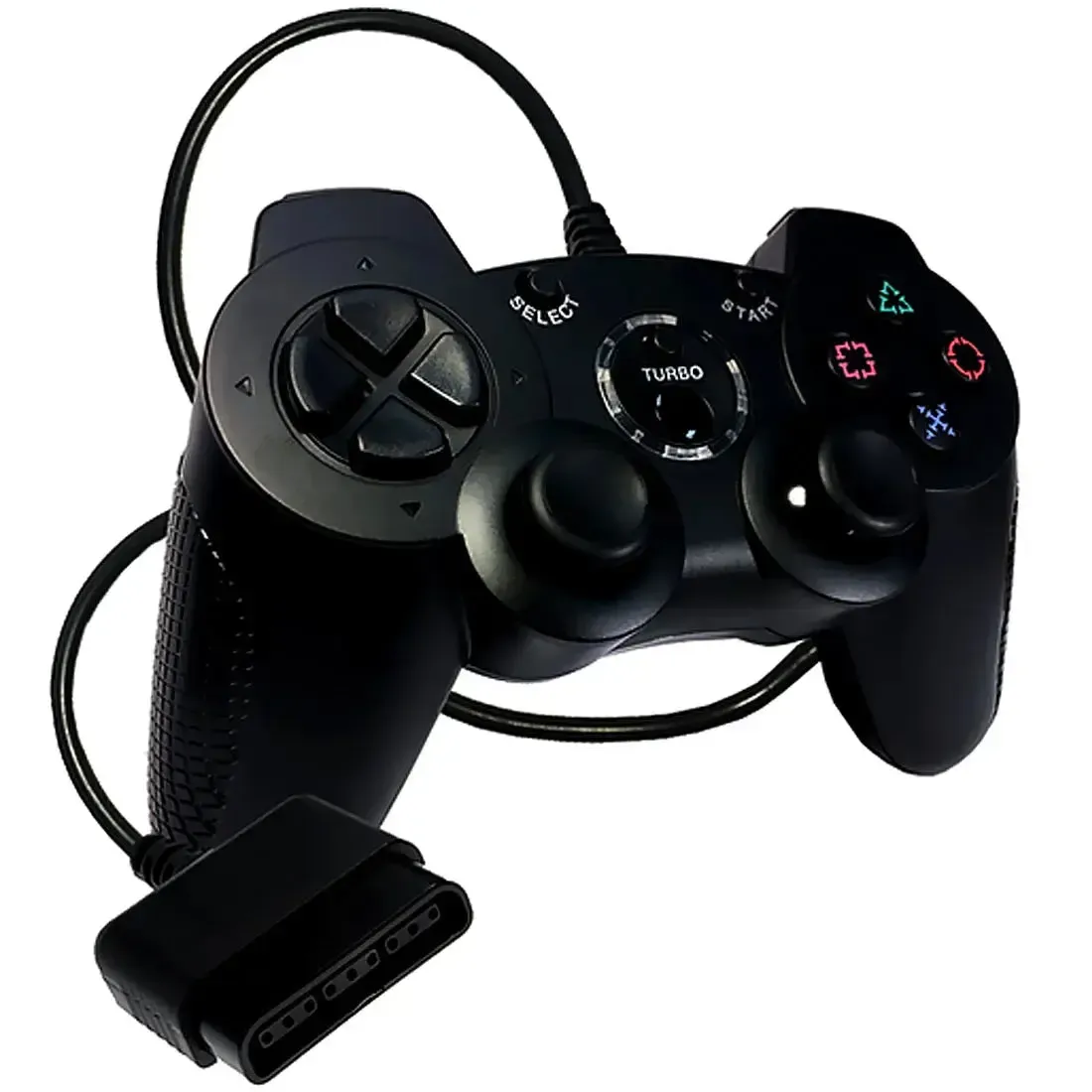 PlayStation 2 - Double-Shock 2 Black Wired Controller - Old Skool - Image 3
