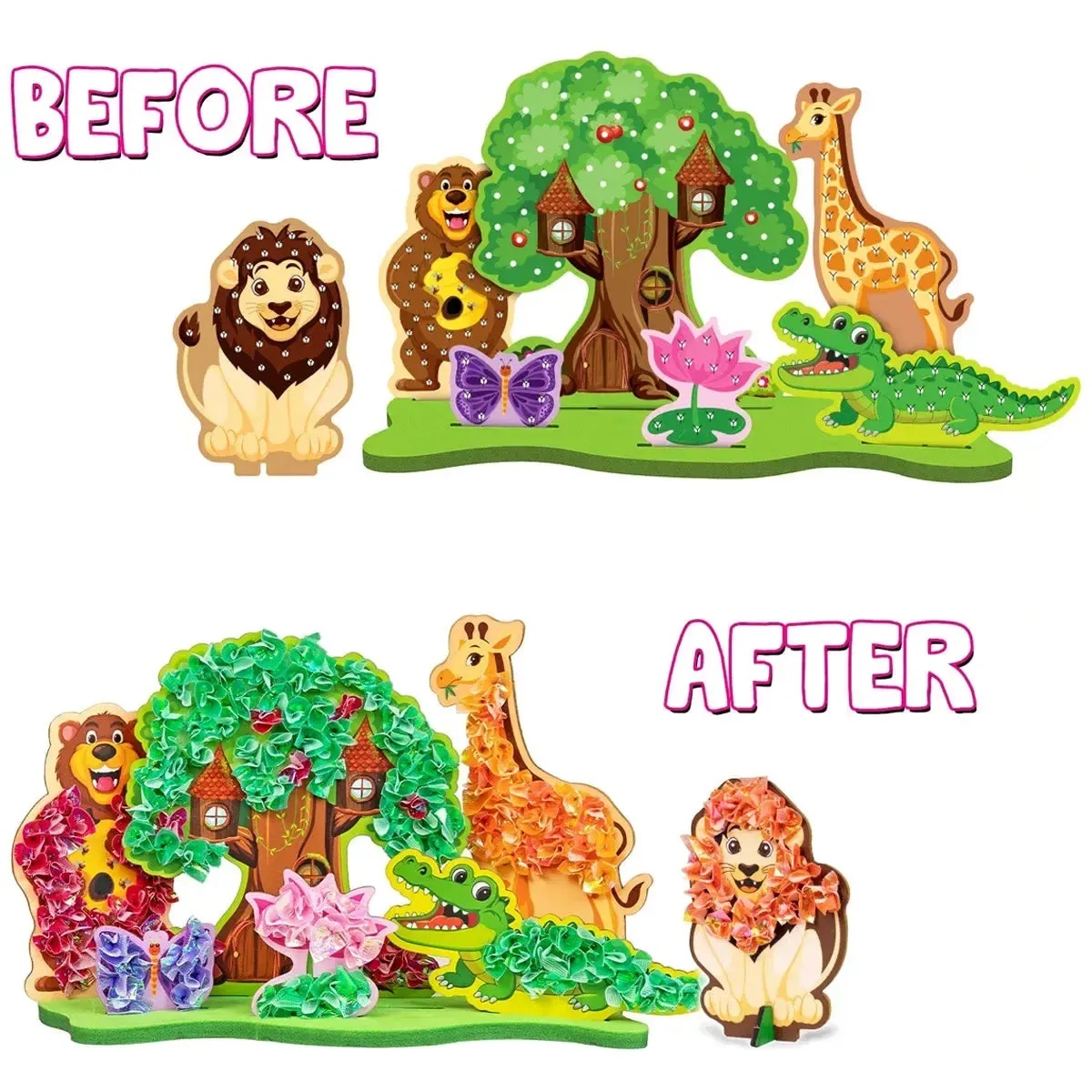 Poke N Create: Jungle Animal Kingdom - Mess Free DIY Activity Craft Kit - Smartivity - Image 4