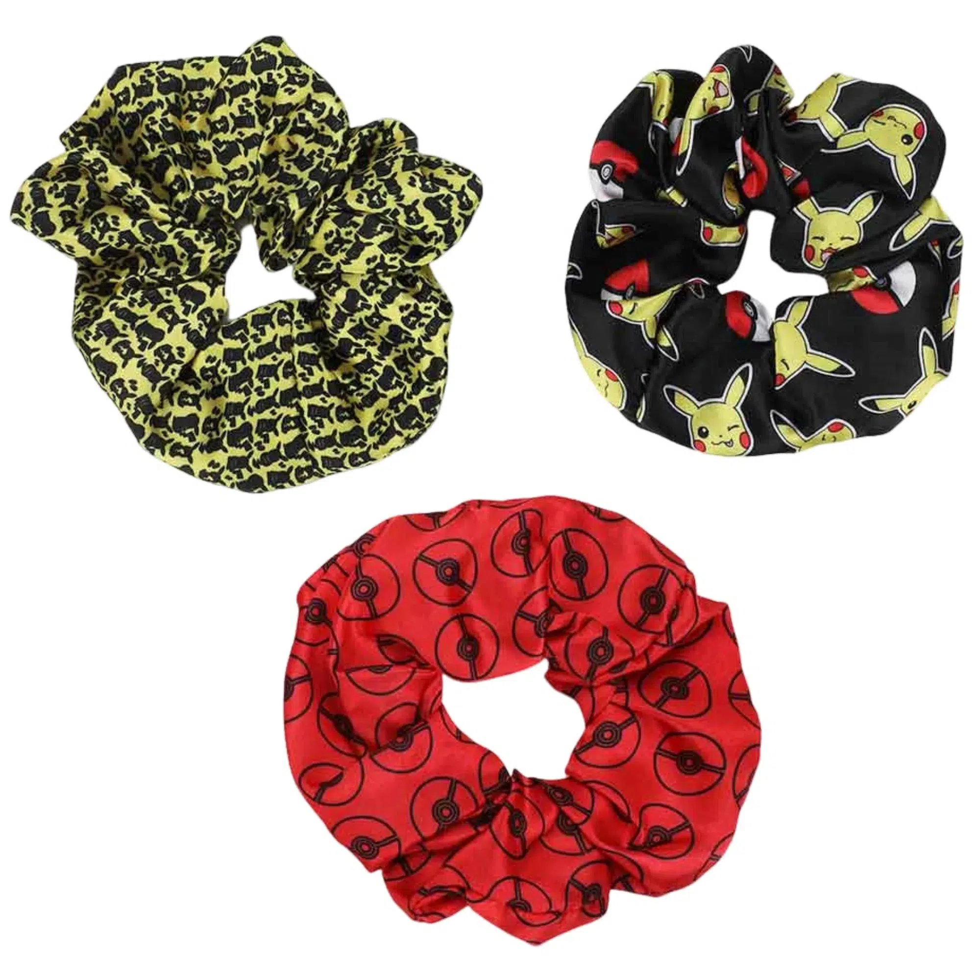 Pokémon - Pikachu & Pokéball Scrunchie Set (3 Pack) - Bioworld - Image 2