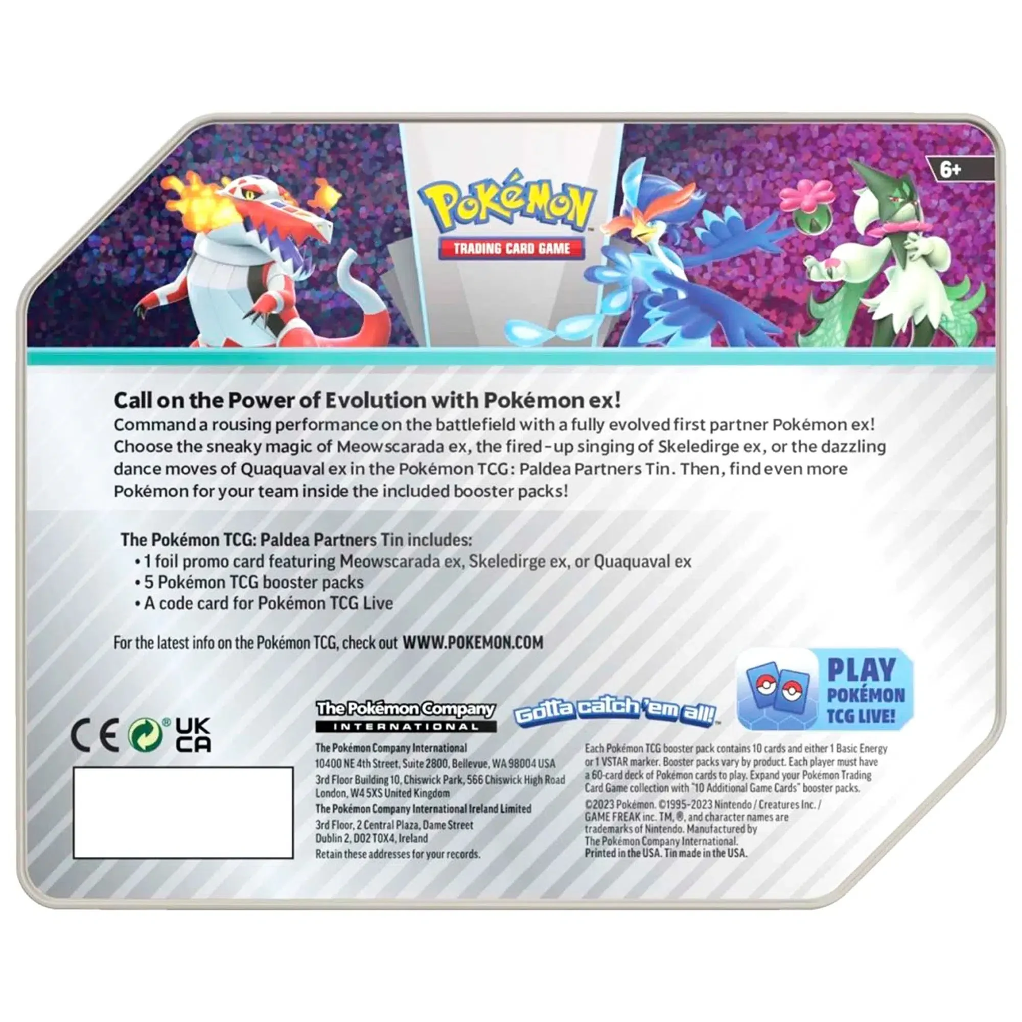 Pokémon TCG [Paldea Partners] - Skeledirge ex Tin - The Pokémon Company International - Image 5