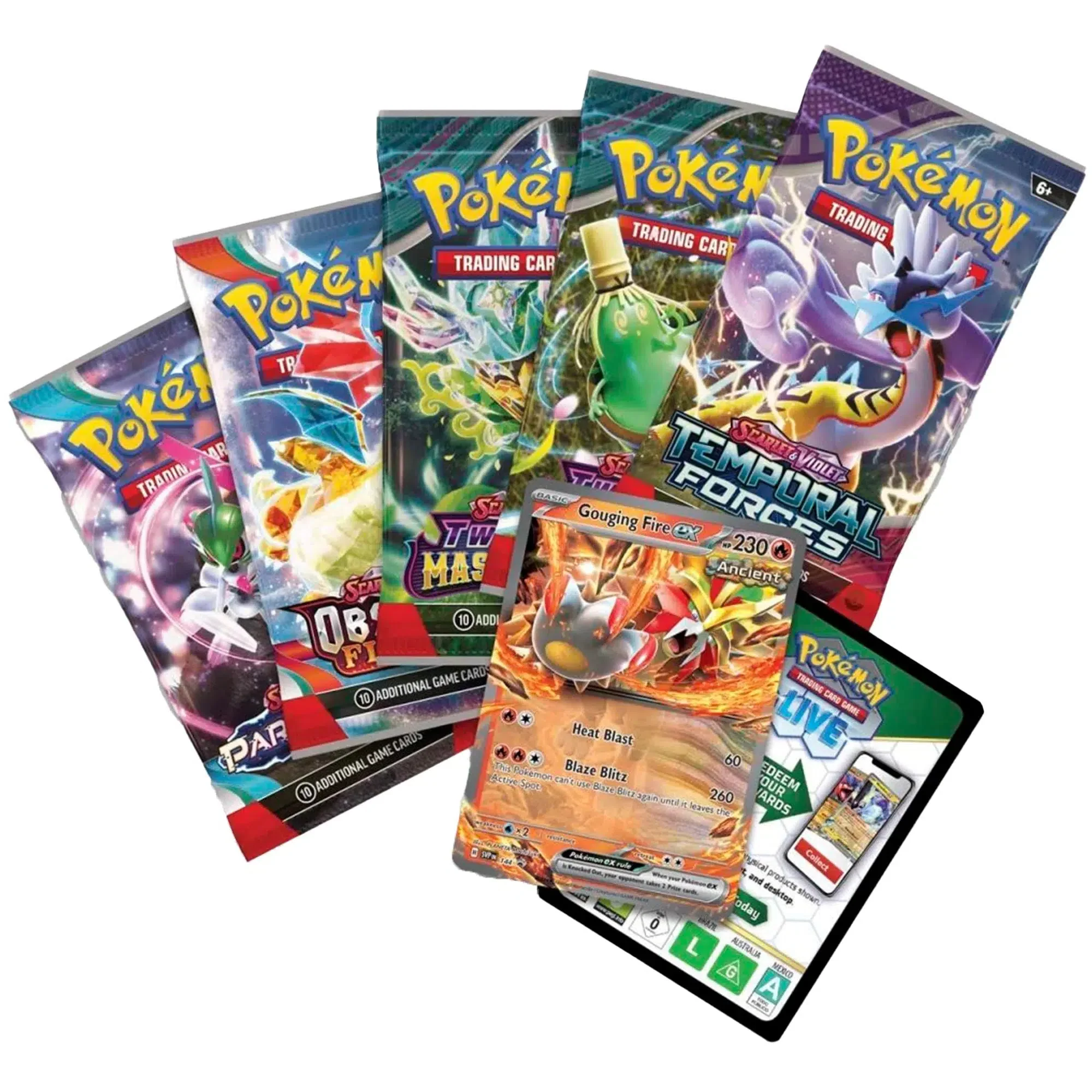 Pokémon TCG [Paradox Destinies] - Gouging Fire ex Tin - The Pokémon Company International - Image 2
