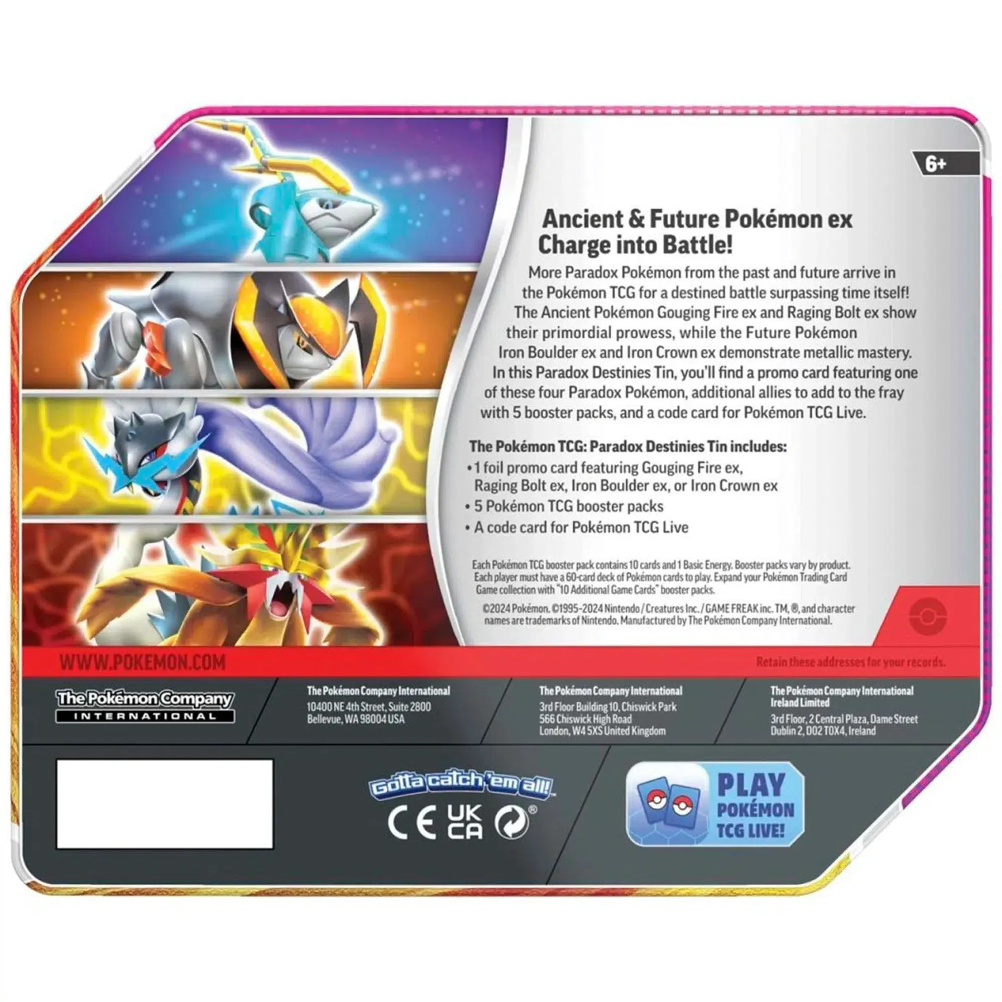 Pokémon TCG [Paradox Destinies] - Iron Boulder ex Tin - The Pokémon Company International - Image 5