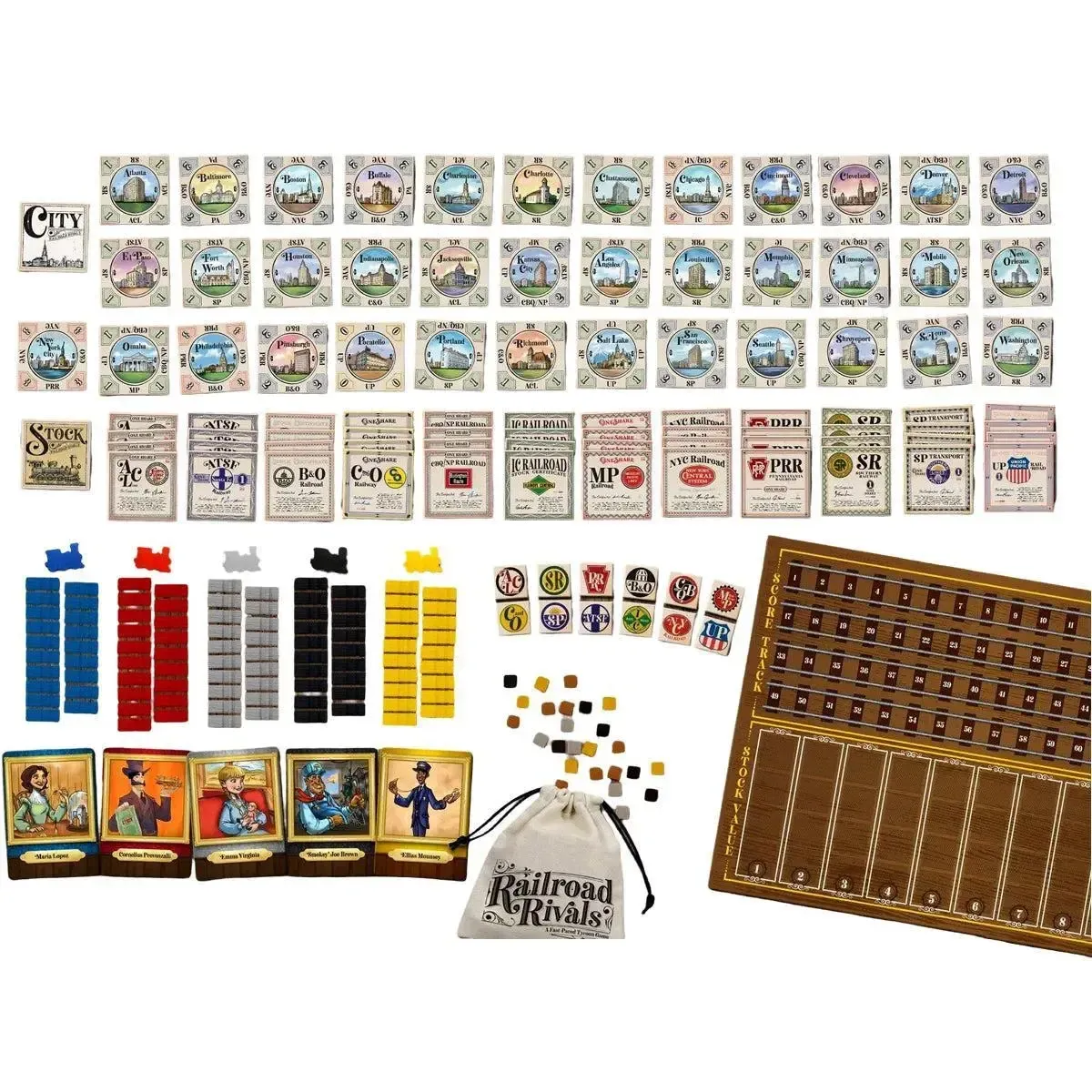 Railroad Rivals - Tile Placement Civilization Board Game for Family and Adults (1-5 Players, Age 8+) - University Games - Image 4