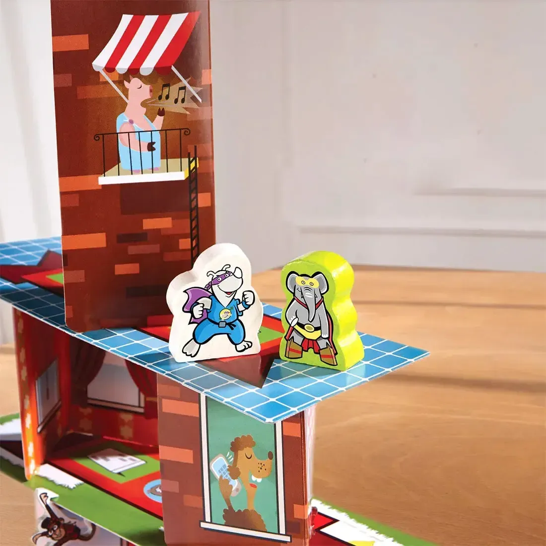 Rhino Hero: Super Battle - Dexterity Superheroes Board Game for Adults, Family, and Children (2-4 Players, Ages 5+) - HABA - Image 5