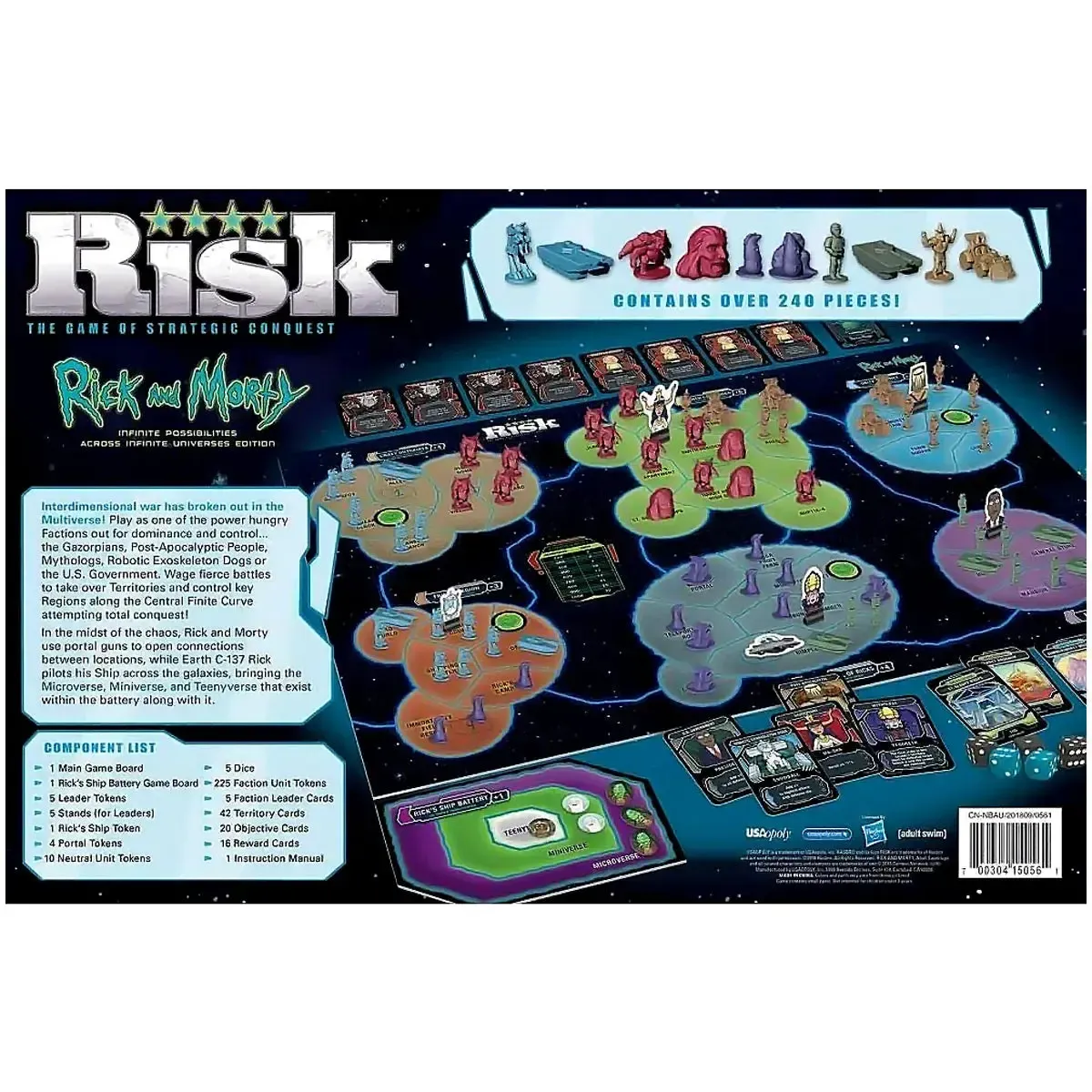 Risk: Rick and Morty Edition - Area Control War Board Game for Family and Adults (3-5 Players, Ages 17+) - USAopoly - Image 3