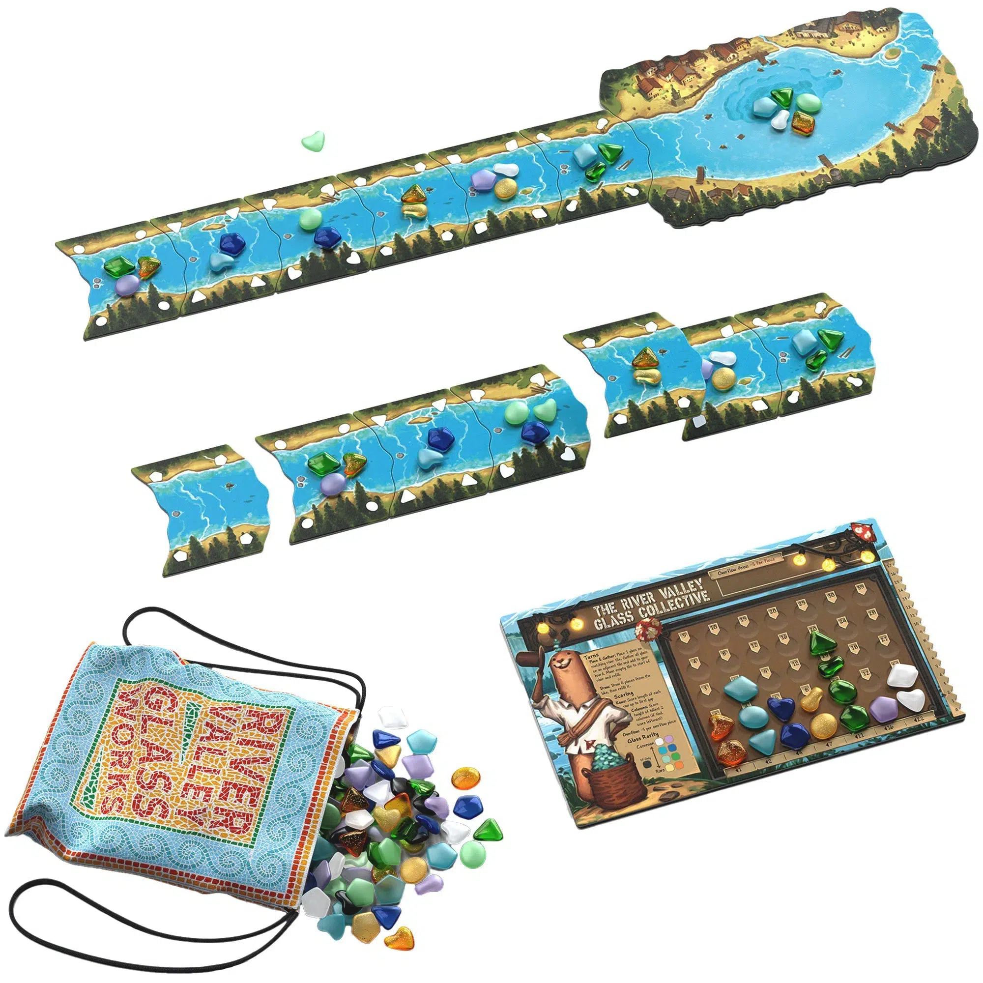 River Valley Glassworks - Tile Placement Woodland Animal Board Game for Family, Adults, and Children (1-5 Players, Ages 7+) - Allplay - Image 2
