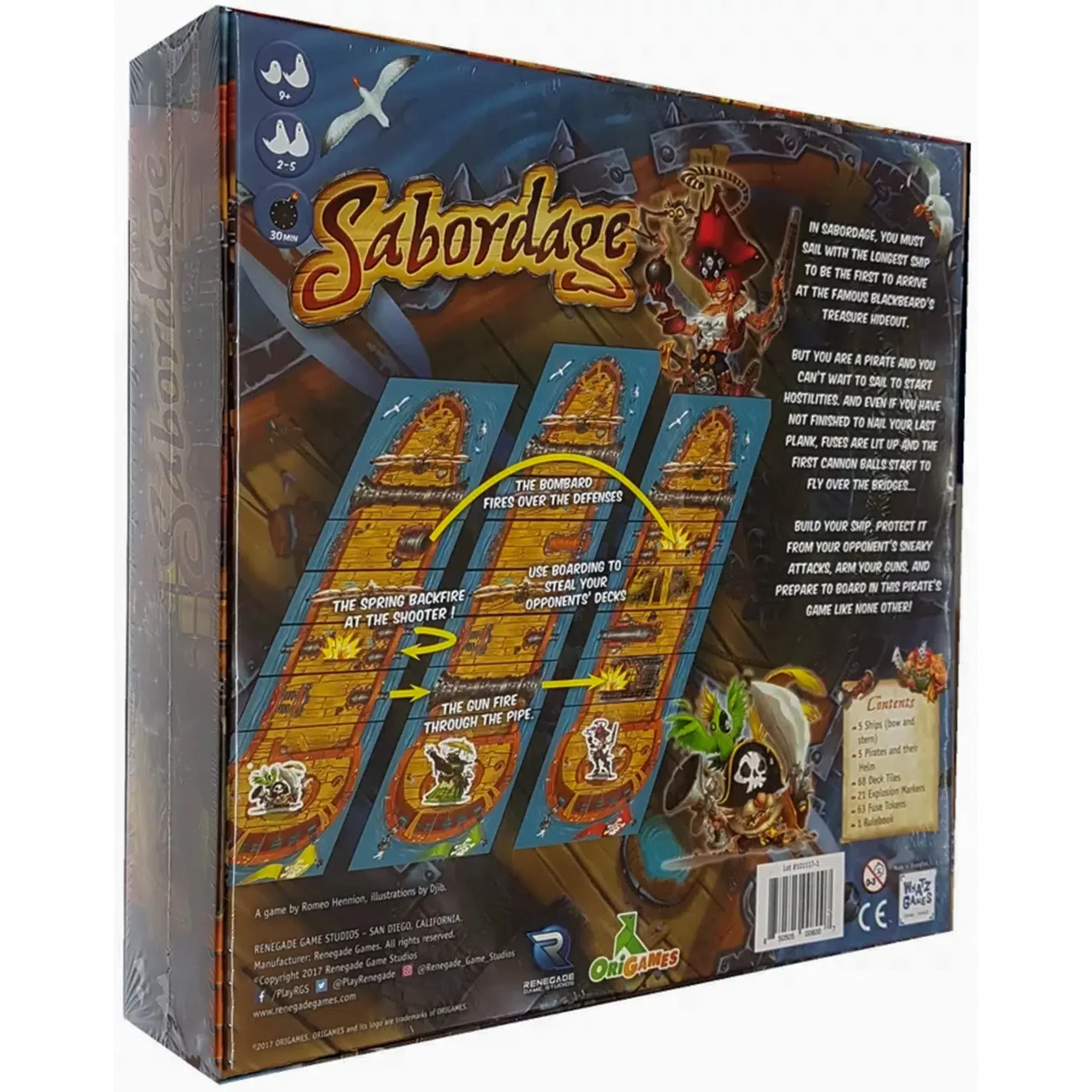Sabordage - Strategy Pirates Board Game for Family, Adults, and Children (2-5 Players, Ages 12+) - Renegade Game Studios - Image 3