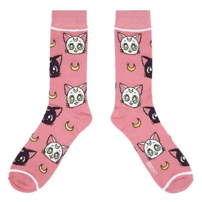 Sailor Moon Crystal - Luna & Artemis Crew Socks - Bioworld - Image 3