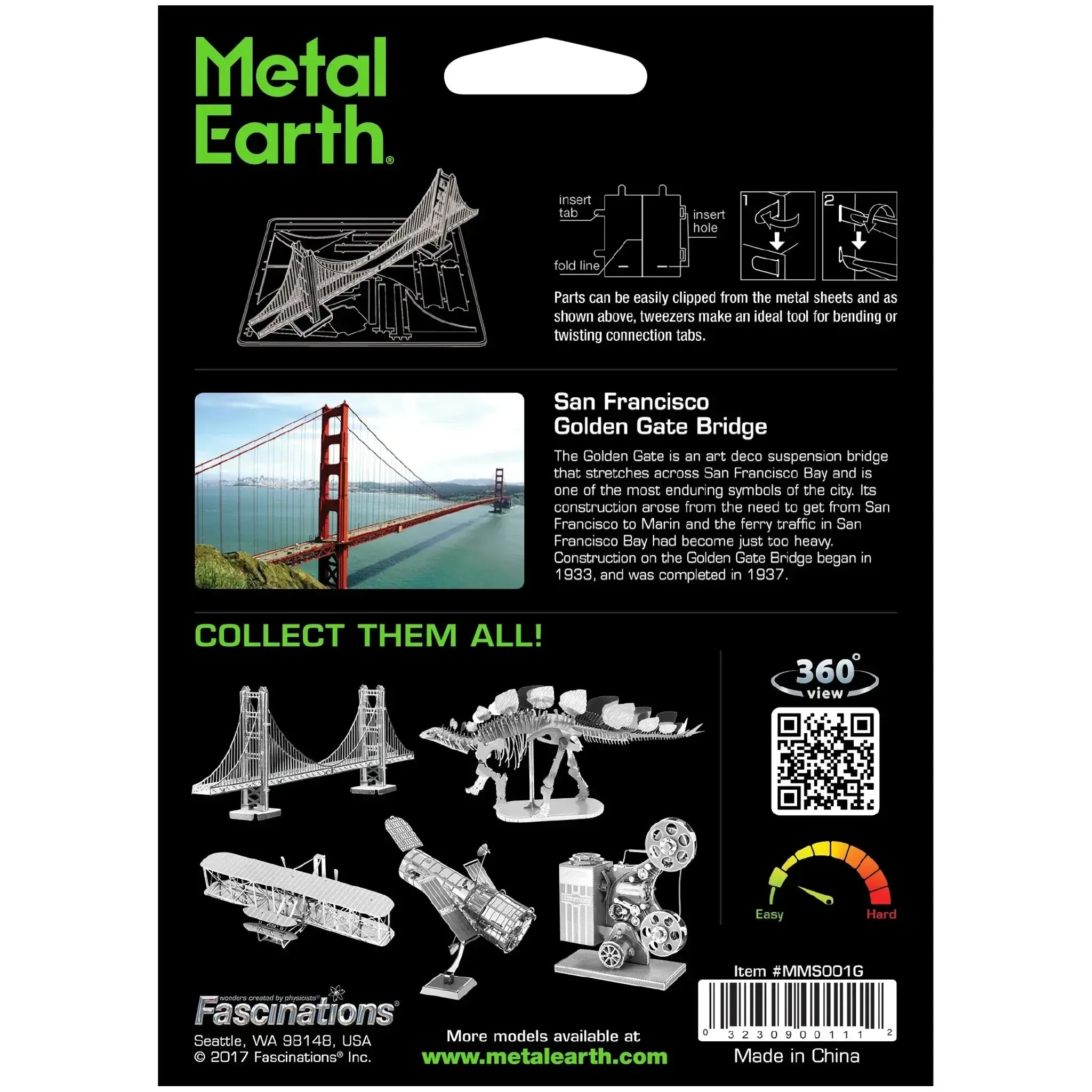 San Francisco - Golden Gate Bridge Figure Model Kit (Steel, Easy Difficulty) - Fascinations - Metal Earth Series - (2024) - Image 3