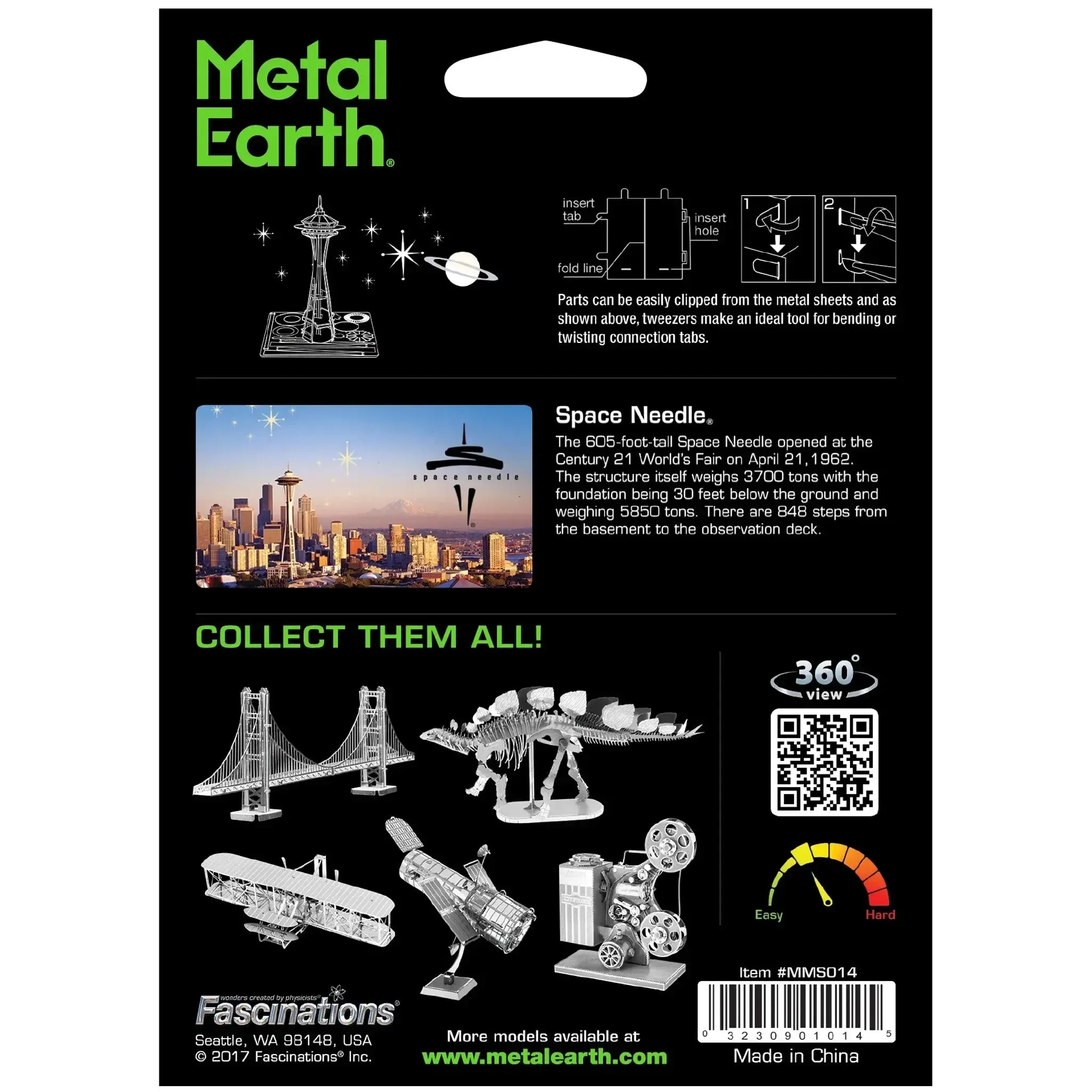 Seattle - Space Needle Building Figure Model Kit (Steel, Easy Difficulty) - Fascinations - Metal Earth Series - (2023) - Image 3