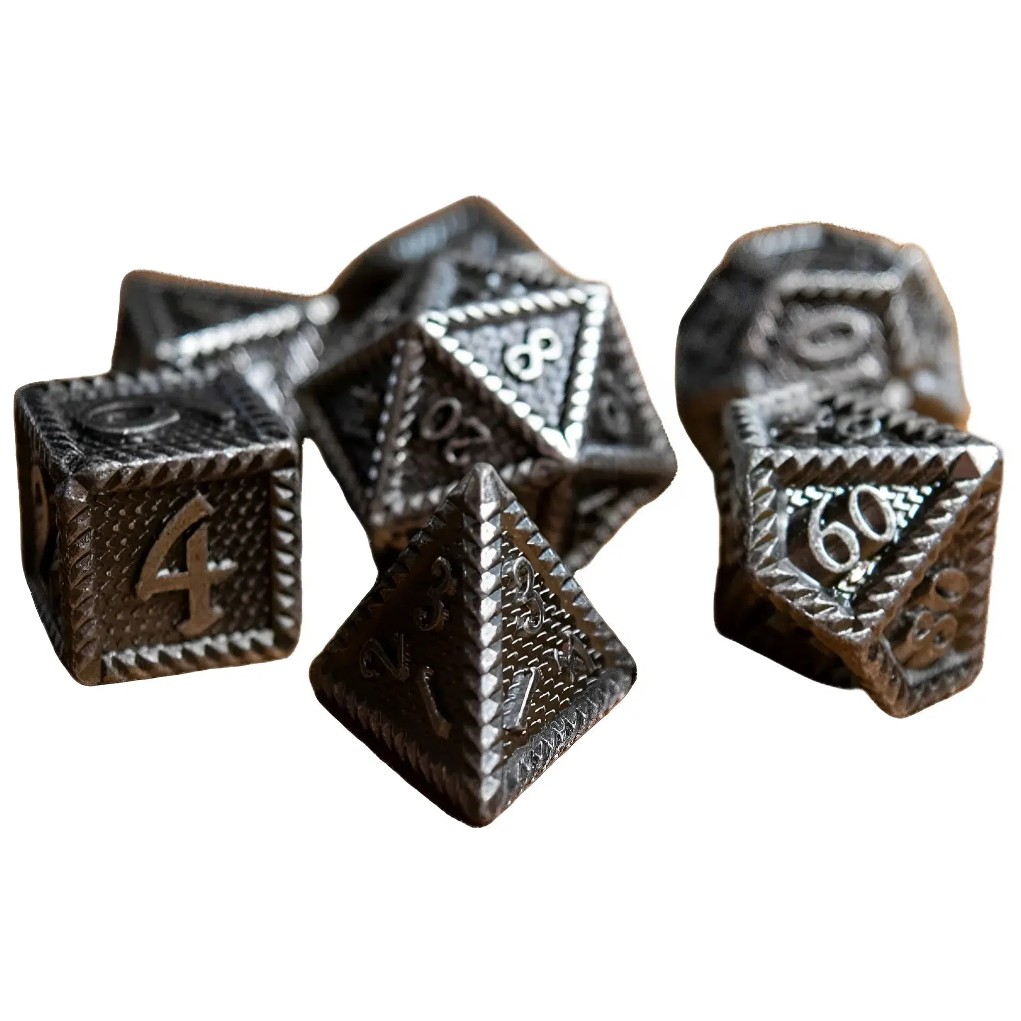 Serrated Metal Dice Set (7 Dice, Polyhedral) - Game Master Dice - Image 2