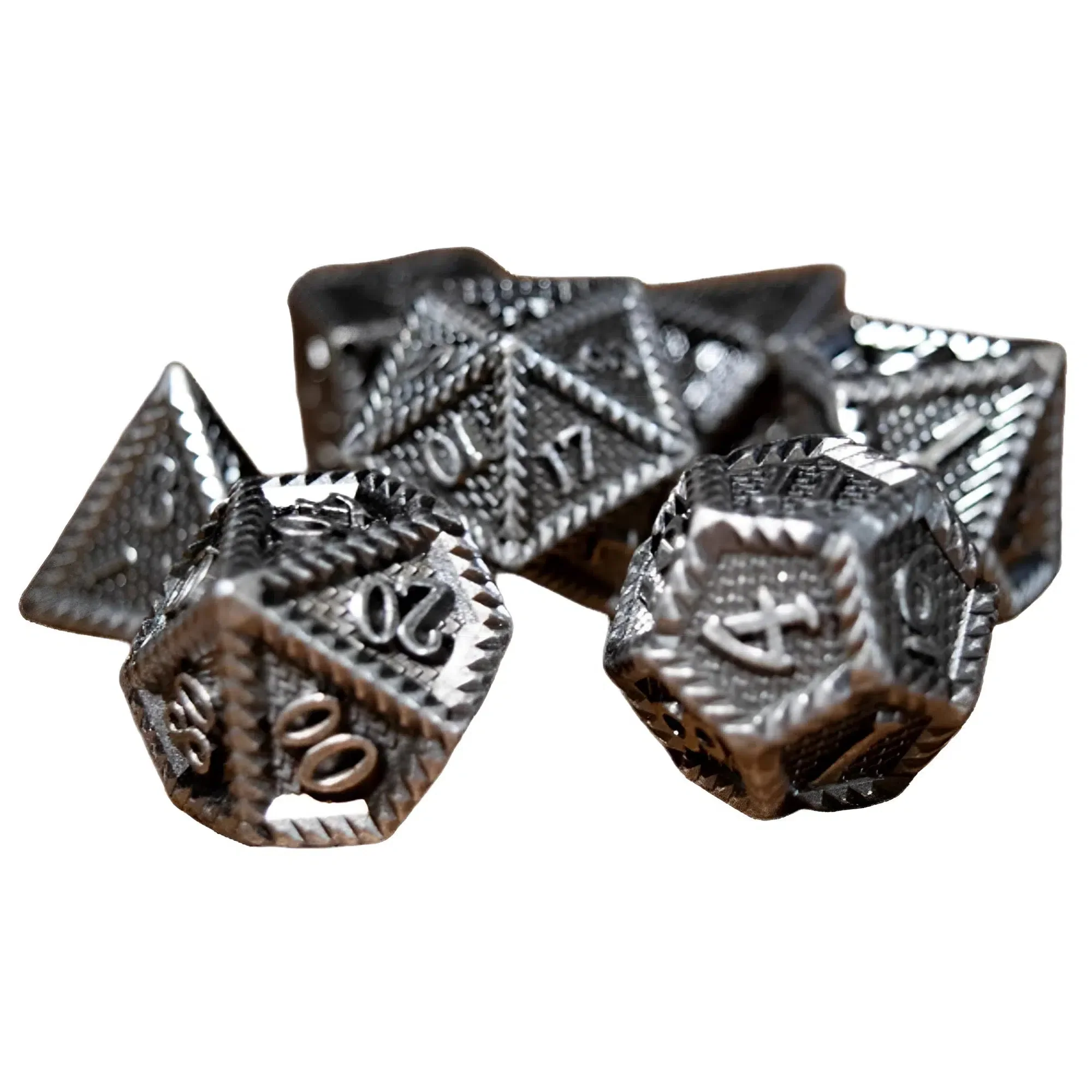 Serrated Metal Dice Set (7 Dice, Polyhedral) - Game Master Dice - Image 3